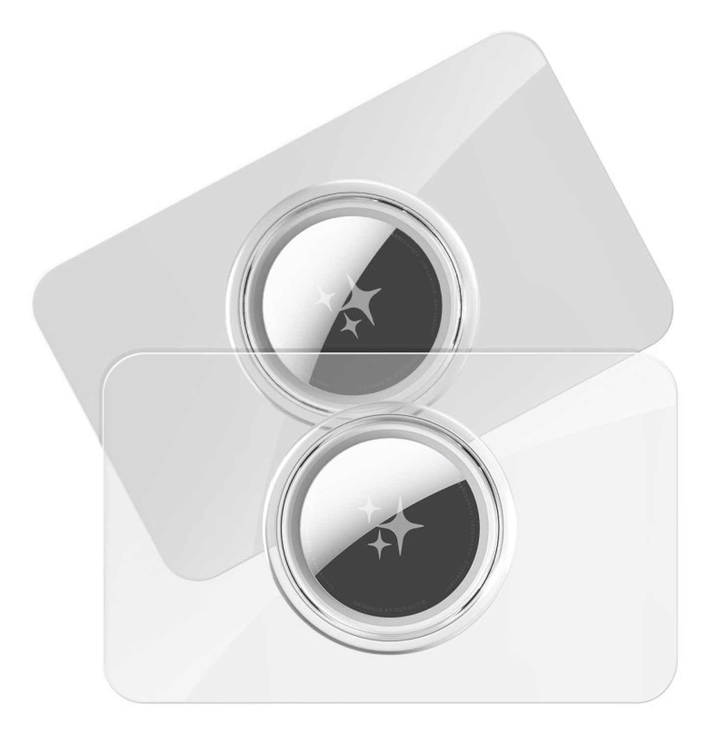 Dux Ducis AirTag Kaarthouder voor Portemonnee / Pasjeshouder Transparant 2-Pack afbeelding 1