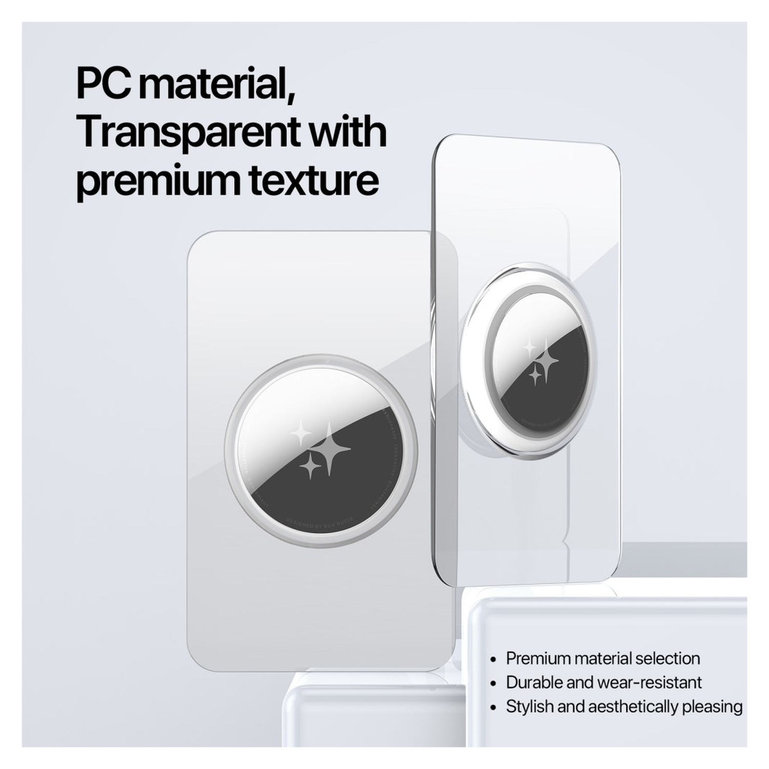 Dux Ducis AirTag Kaarthouder voor Portemonnee / Pasjeshouder Transparant 2-Pack afbeelding 7
