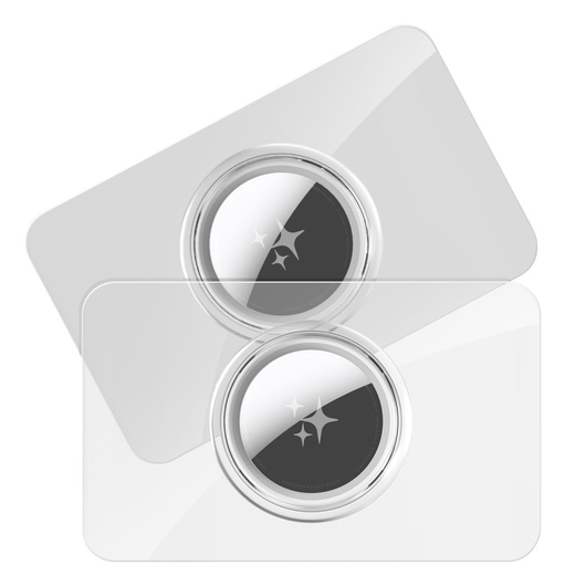 Dux Ducis AirTag Kaarthouder voor Portemonnee / Pasjeshouder Transparant 2-Pack afbeelding 1