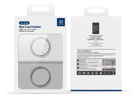 Dux Ducis AirTag Kaarthouder voor Portemonnee / Pasjeshouder Transparant 2-Pack afbeelding 10