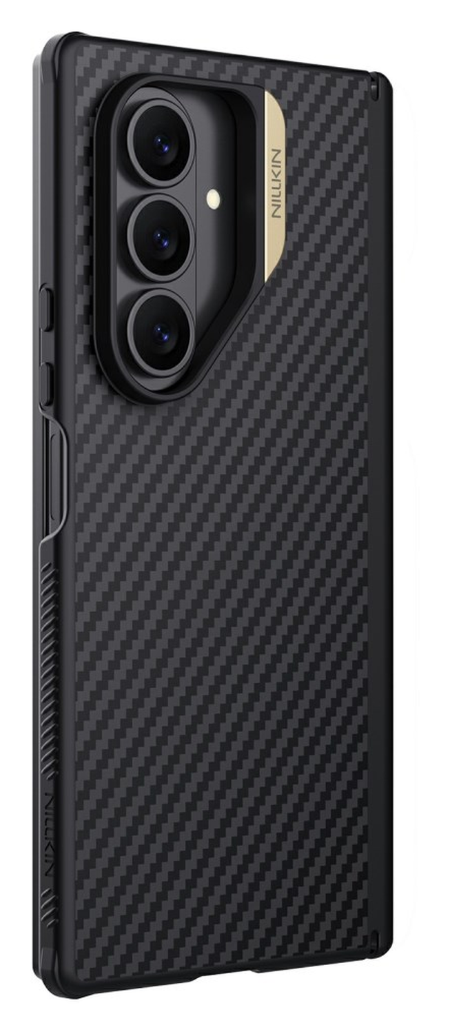 Nillkin Synthetic Fiber Pro Samsung Galaxy Z Fold 7 Hoesje MagSafe Carbon Zwart afbeelding 2