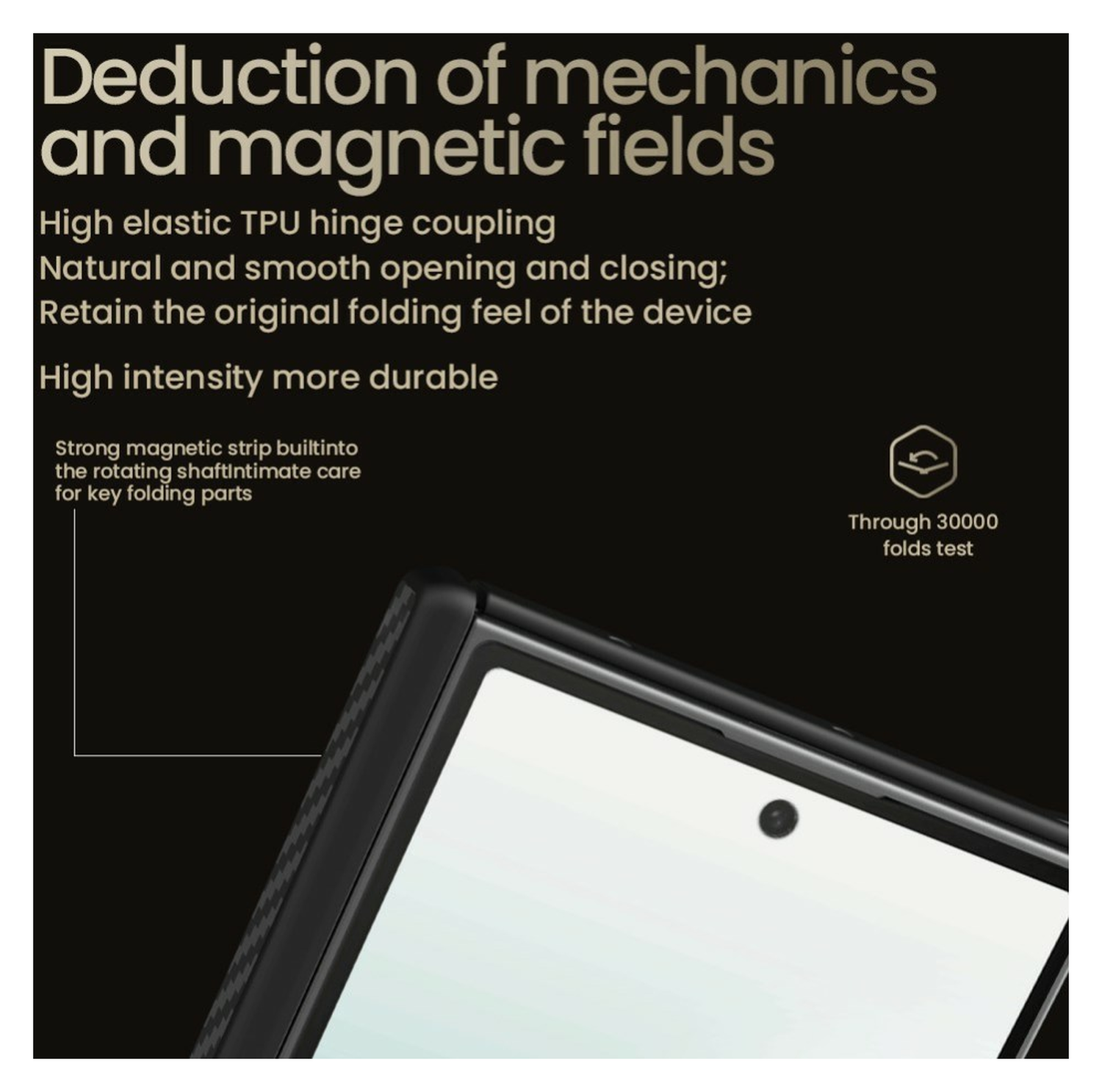 Nillkin Synthetic Fiber Pro Samsung Galaxy Z Fold 7 Hoesje MagSafe Carbon Zwart afbeelding 9