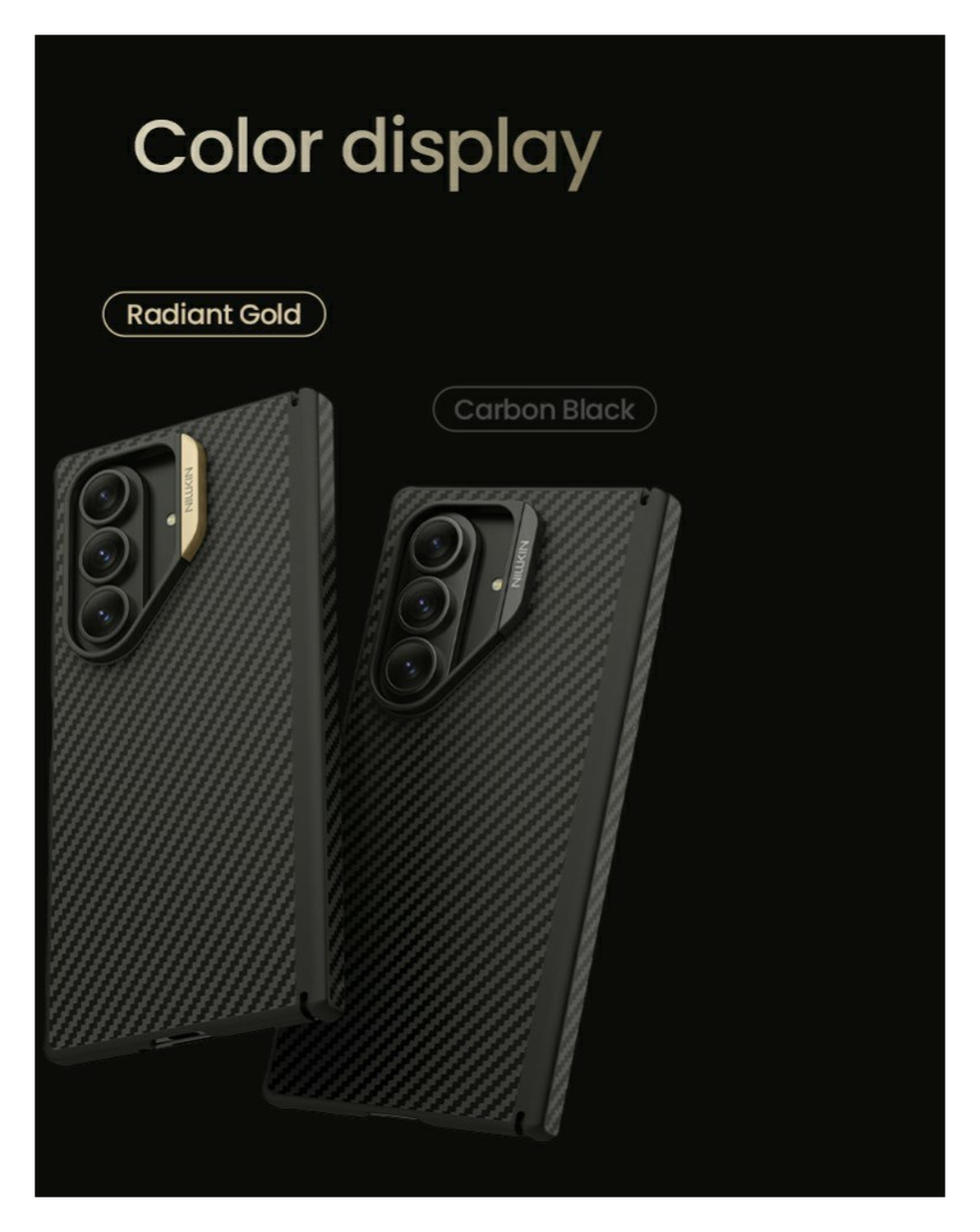 Nillkin Synthetic Fiber Pro Samsung Galaxy Z Fold 7 Hoesje MagSafe Carbon Zwart afbeelding 6
