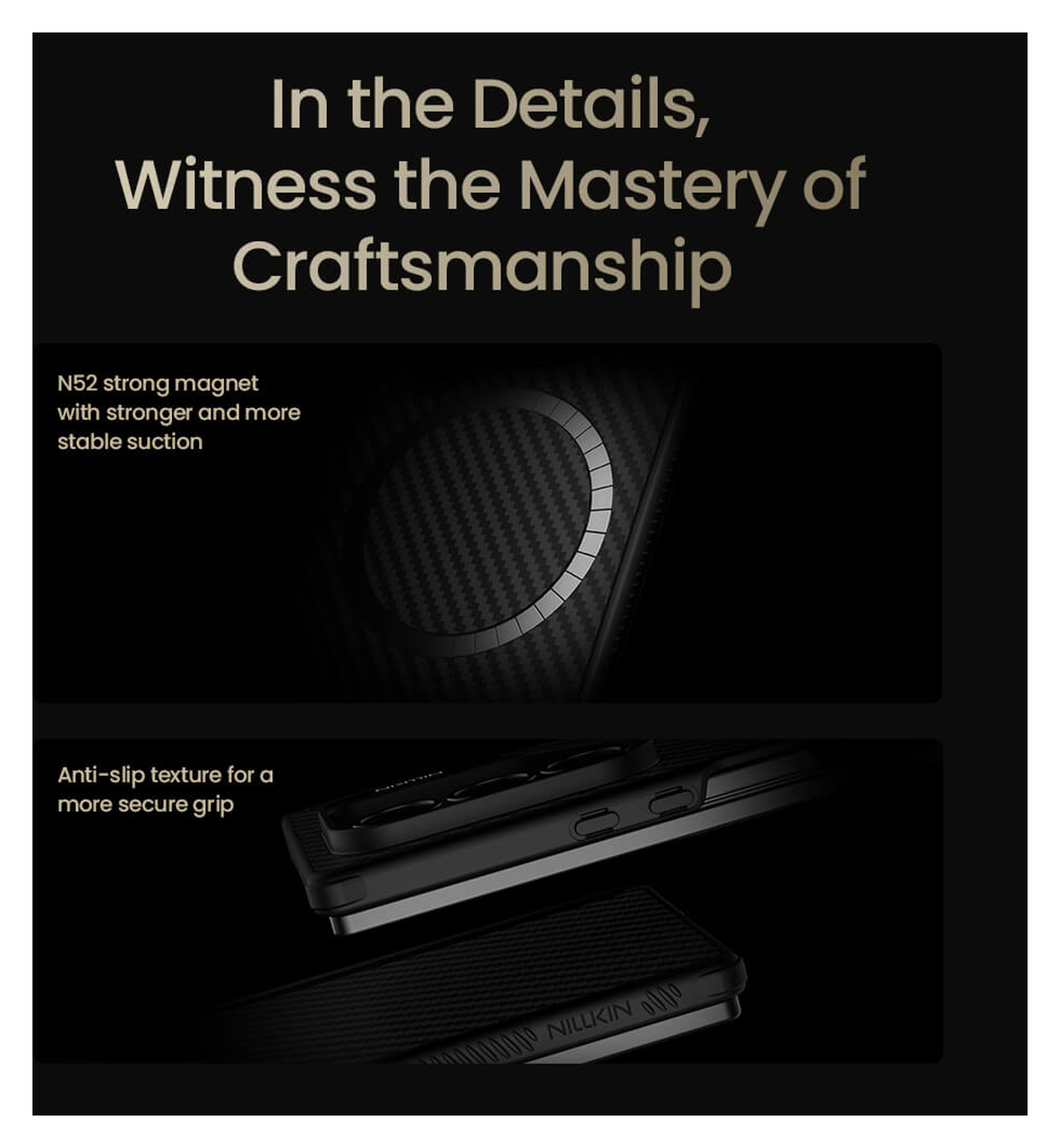 Nillkin Synthetic Fiber Pro Samsung Galaxy Z Fold 7 Hoesje met Pen MagSafe Zwart afbeelding 9