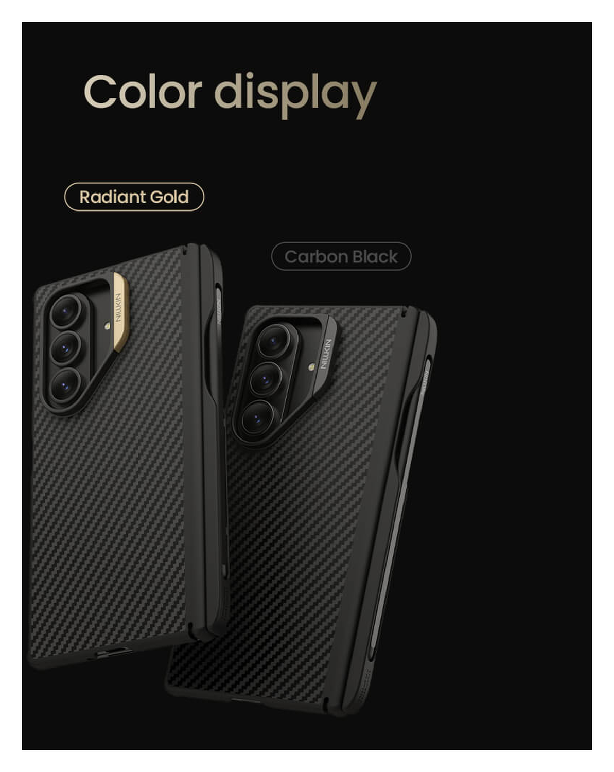 Nillkin Synthetic Fiber Pro Samsung Galaxy Z Fold 7 Hoesje met Pen MagSafe Zwart afbeelding 12