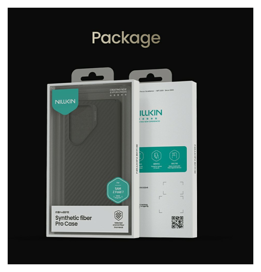 Nillkin Synthetic Fiber Pro Samsung Galaxy Z Fold 7 Hoesje MagSafe Carbon Zwart afbeelding 12