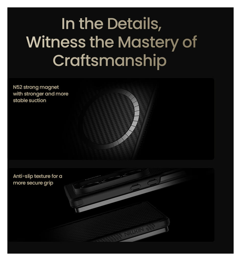 Nillkin Synthetic Fiber Pro Samsung Galaxy Z Fold 7 Hoesje met Pen MagSafe Zwart afbeelding 9