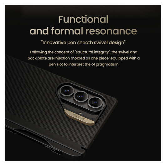 Nillkin Synthetic Fiber Pro Samsung Galaxy Z Fold 7 Hoesje met Pen MagSafe Zwart afbeelding 8