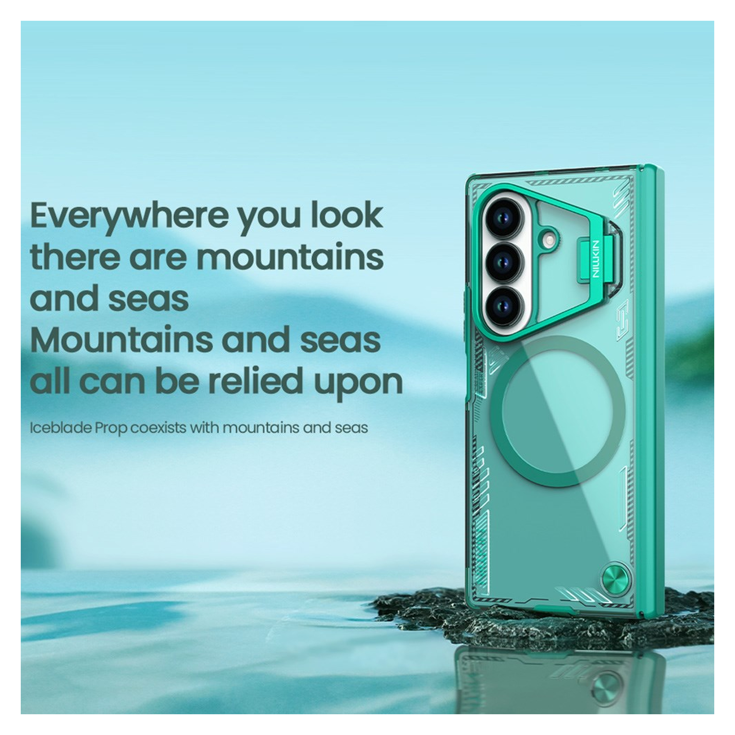 Nillkin IceBlade Prop Samsung Galaxy Z Fold 7 Hoesje MagSafe Back Cover Groen afbeelding 7