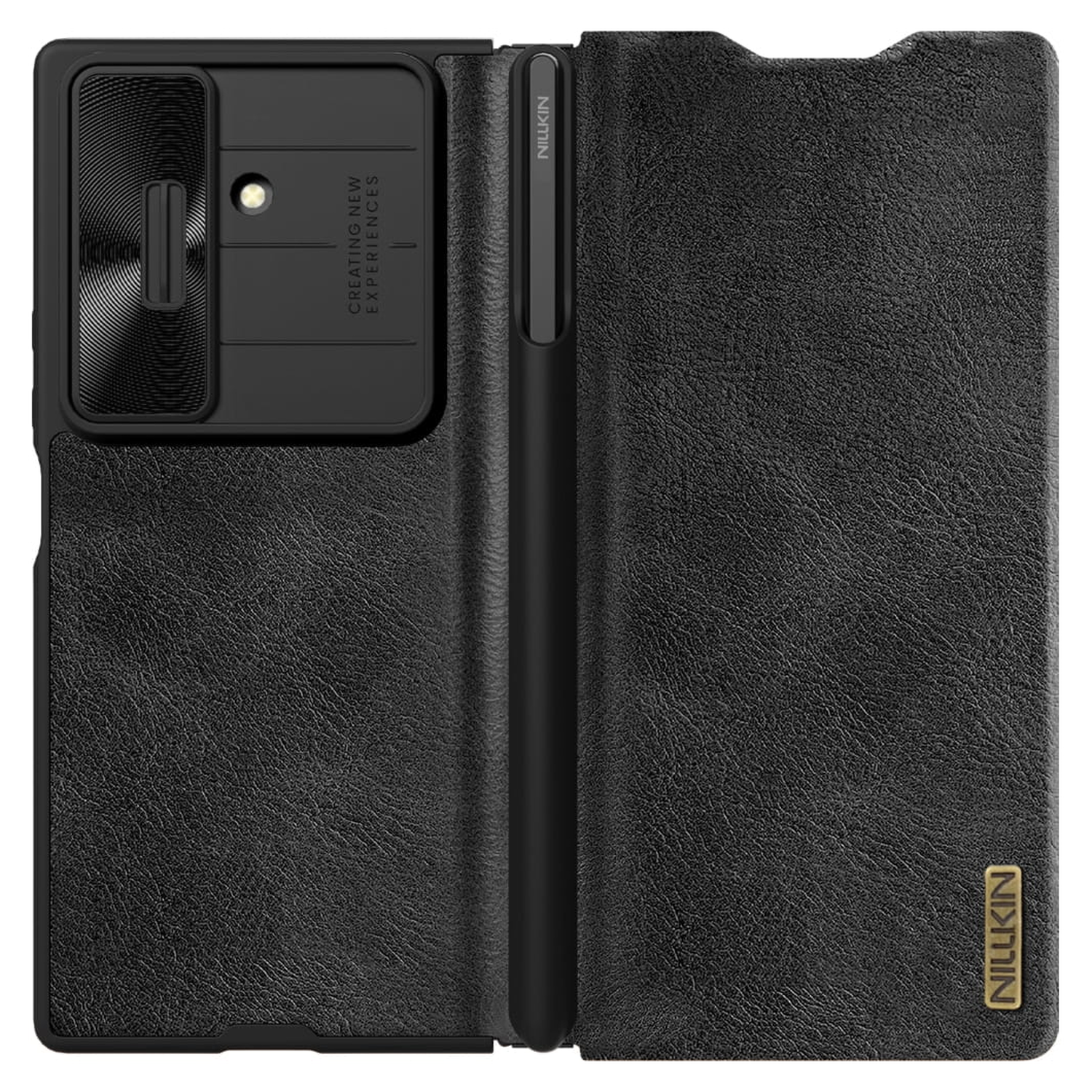 Nillkin Qin Leather Samsung Galaxy Z Fold 7 Hoesje Book Case Pen Edition Zwart afbeelding 1