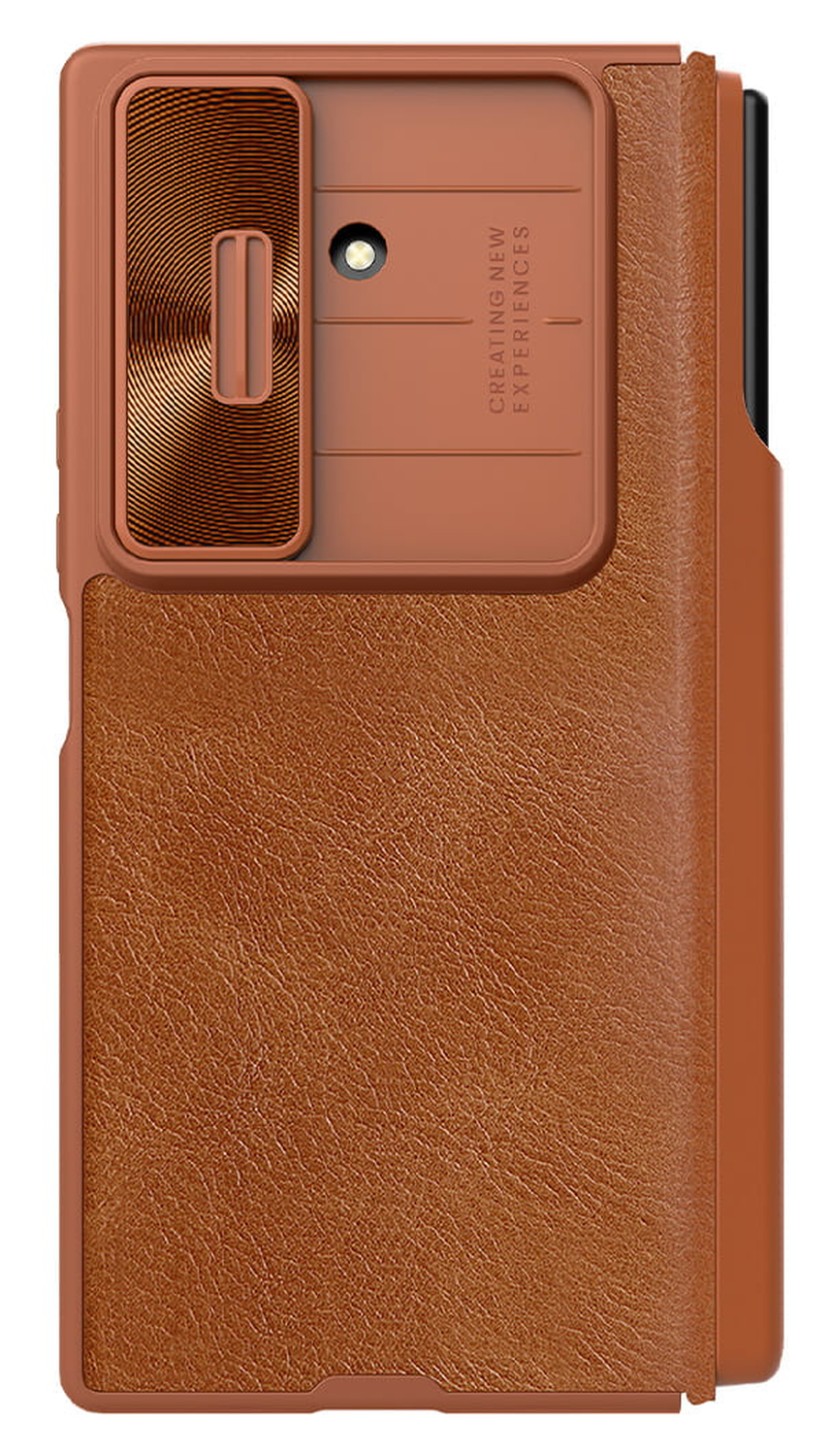 Nillkin Qin Leather Samsung Galaxy Z Fold 7 Hoesje Book Case Pen Edition Bruin afbeelding 3