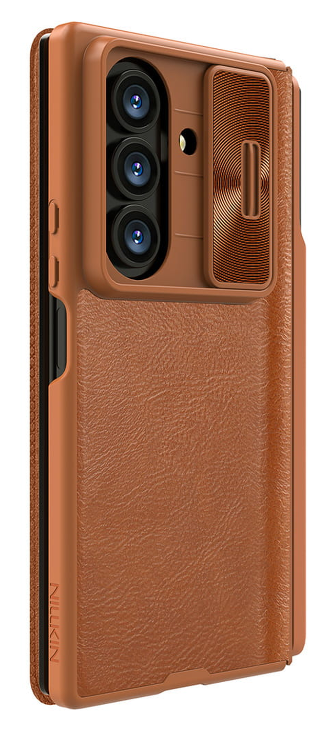 Nillkin Qin Leather Samsung Galaxy Z Fold 7 Hoesje Book Case Pen Edition Bruin afbeelding 5