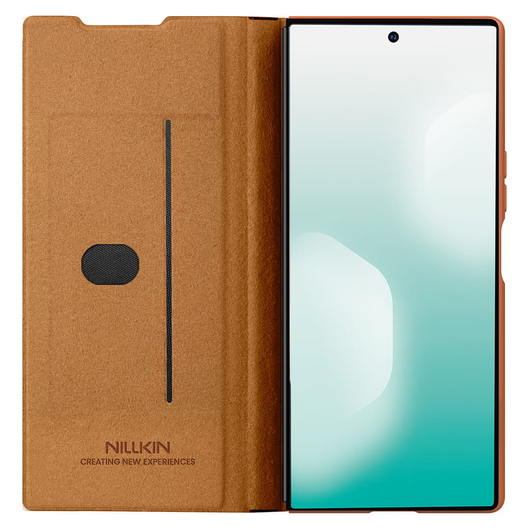 Nillkin Qin Leather Samsung Galaxy Z Fold 7 Hoesje Book Case Pen Edition Bruin afbeelding 2