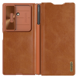 Nillkin Qin Leather Samsung Galaxy Z Fold 7 Hoesje Book Case Pen Edition Bruin
