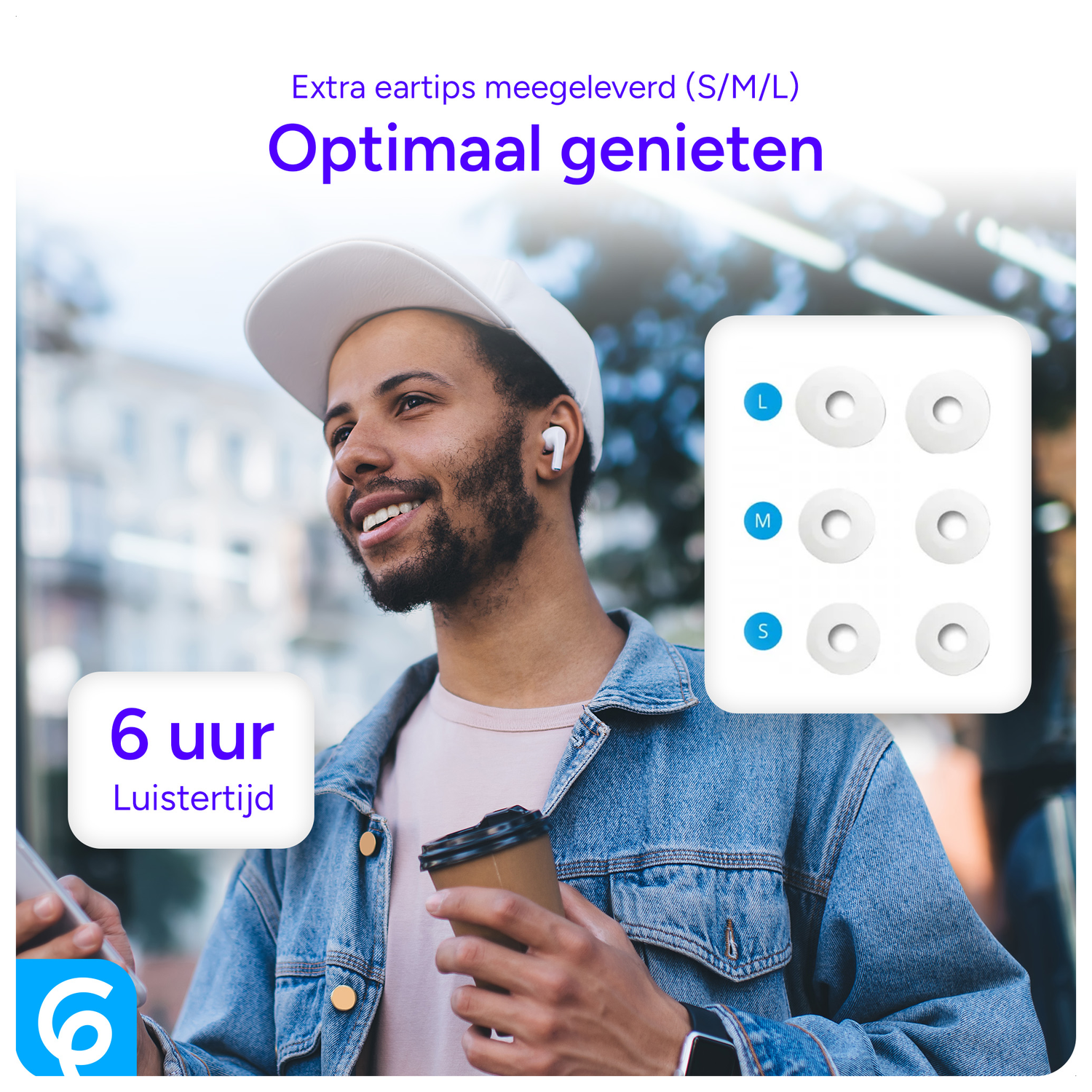 Duo Pack SBG Draadloze Oordopjes met Bluetooth Noise Cancelling Wit afbeelding 6