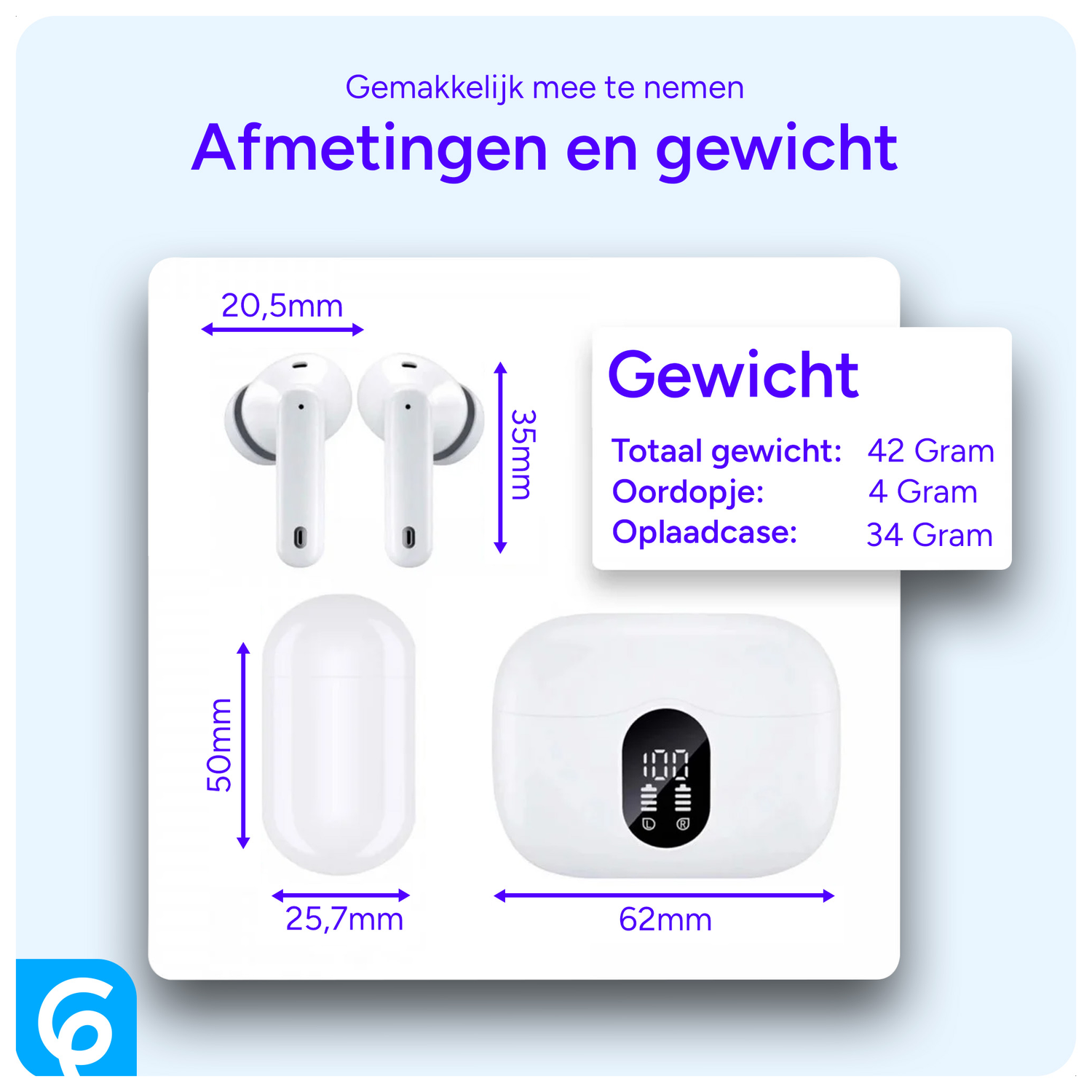 Duo Pack SBG Draadloze Oordopjes met Bluetooth Noise Cancelling Wit afbeelding 8