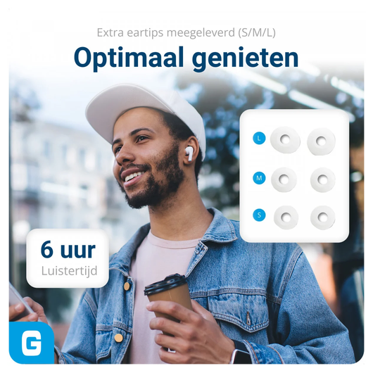 Duo Pack SBG Draadloze Oordopjes met Bluetooth Noise Cancelling Wit afbeelding 7
