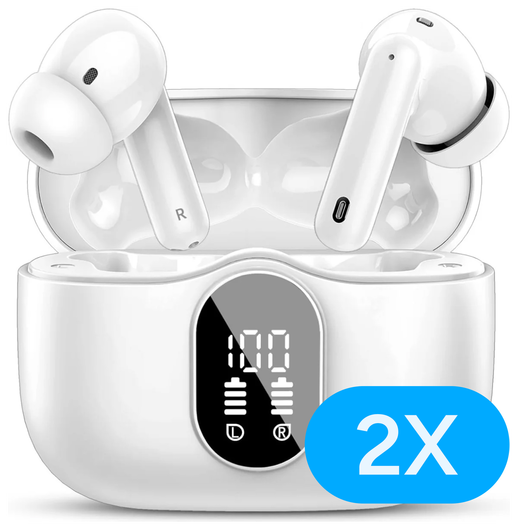 Duo Pack SBG Draadloze Oordopjes met Bluetooth Noise Cancelling Wit afbeelding 2