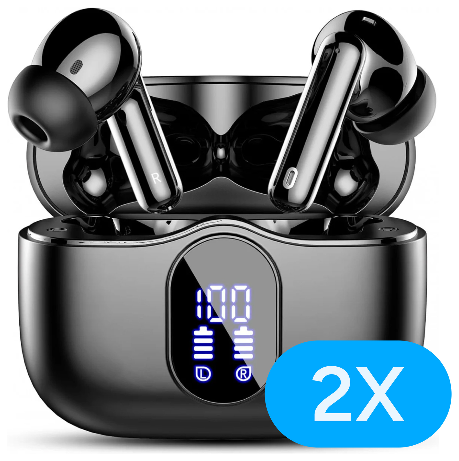Duo Pack SBG Draadloze Oordopjes met Bluetooth Noise Cancelling Zwart afbeelding 2