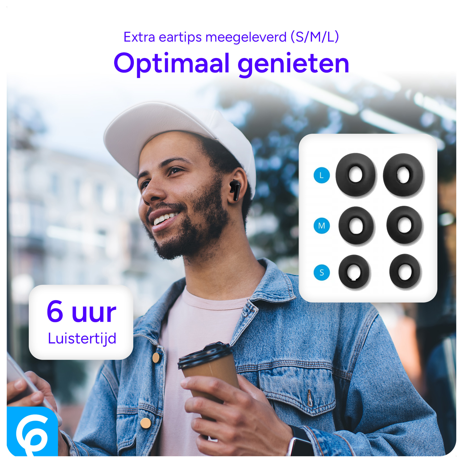 Duo Pack SBG Draadloze Oordopjes met Bluetooth Noise Cancelling Zwart afbeelding 5