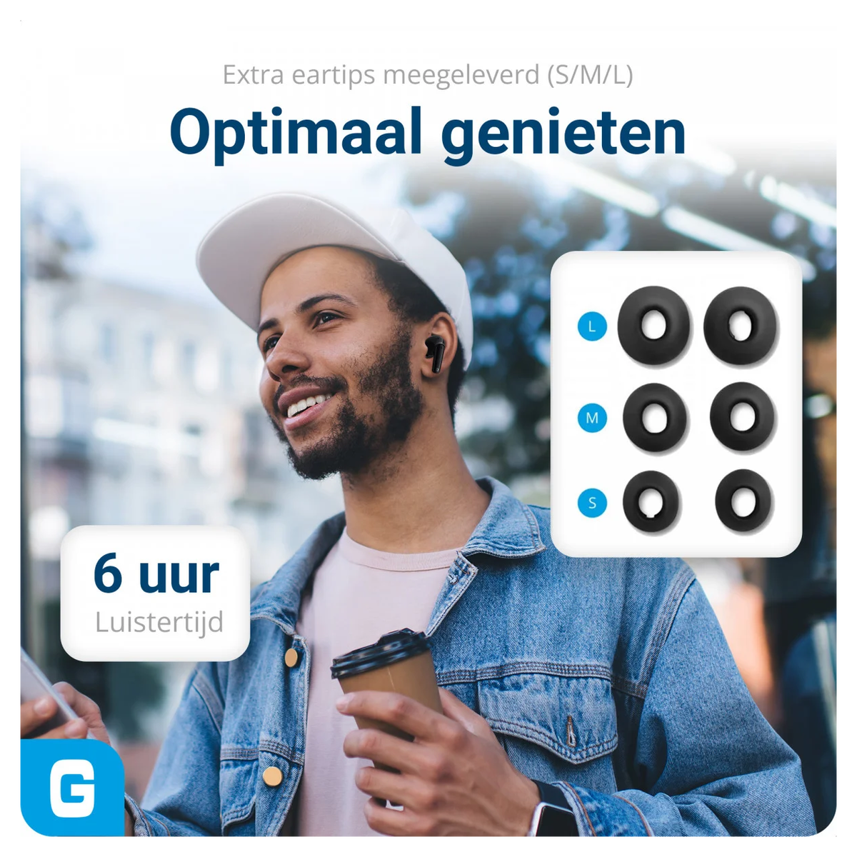 Duo Pack SBG Draadloze Oordopjes met Bluetooth Noise Cancelling Zwart afbeelding 4
