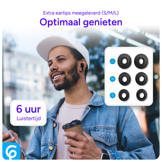 Duo Pack SBG Draadloze Oordopjes met Bluetooth Noise Cancelling Zwart afbeelding 5