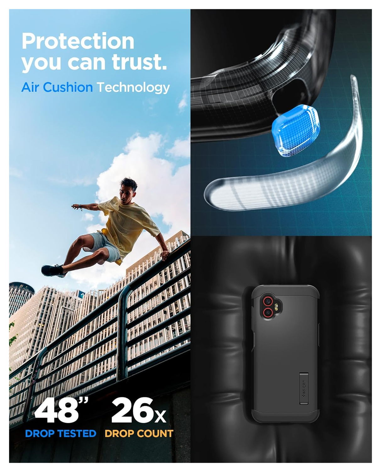 Spigen Tough Armor Samsung Galaxy Xcover 7 Pro Hoesje Back Cover Zwart afbeelding 6