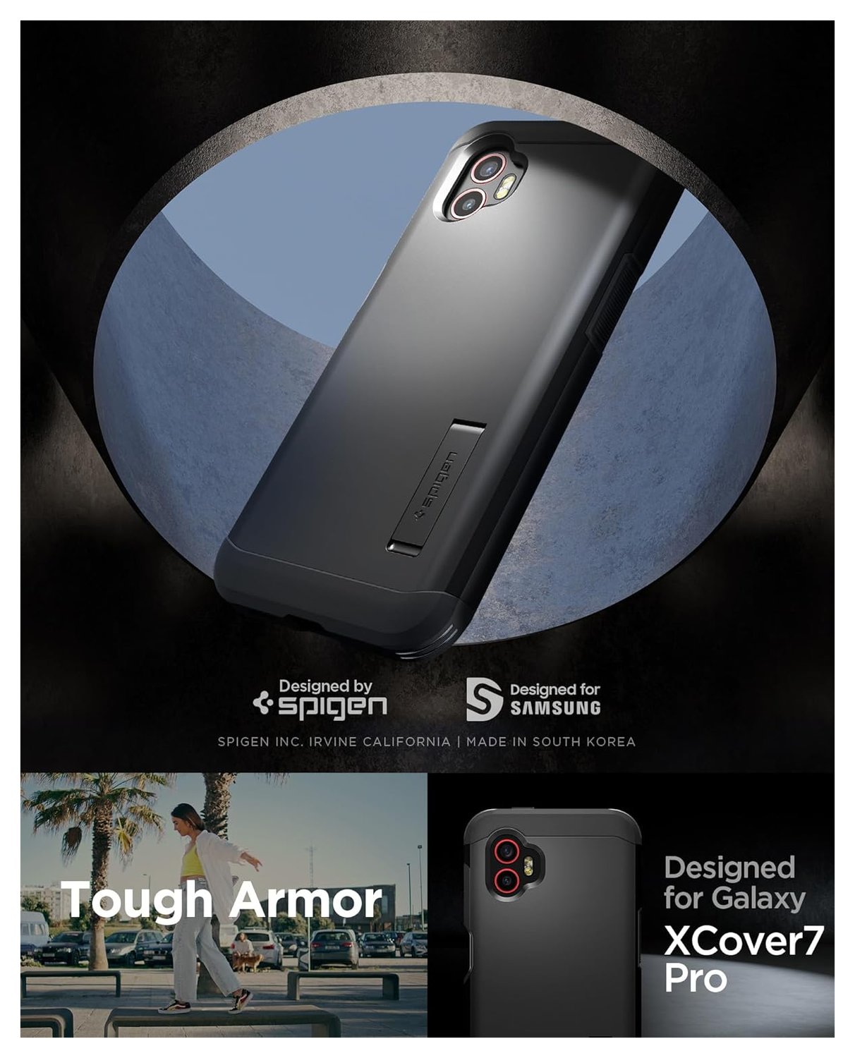 Spigen Tough Armor Samsung Galaxy Xcover 7 Pro Hoesje Back Cover Zwart afbeelding 7