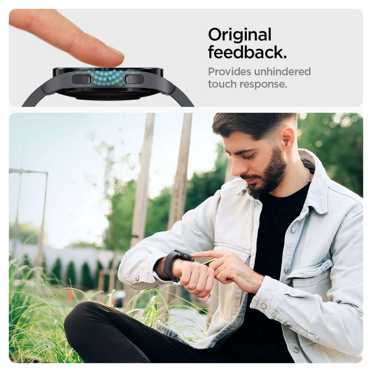 Spigen EZ Fit - Samsung Galaxy Watch 6 44MM Screen Protector Glas 2-Pack afbeelding 4