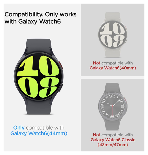 Spigen EZ Fit - Samsung Galaxy Watch 6 44MM Screen Protector Glas 2-Pack afbeelding 7