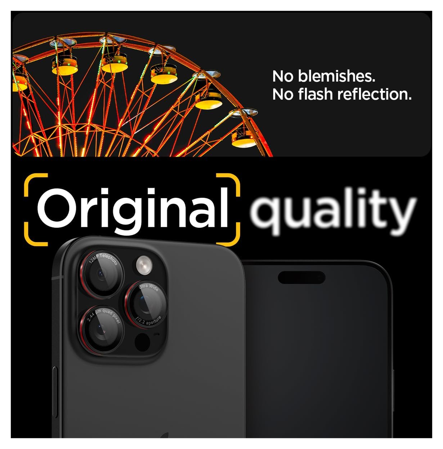 Spigen Optik Pro iPhone 16 Pro (Max)/15 Pro (Max) Camera Protector Rood 2-Pack afbeelding 6