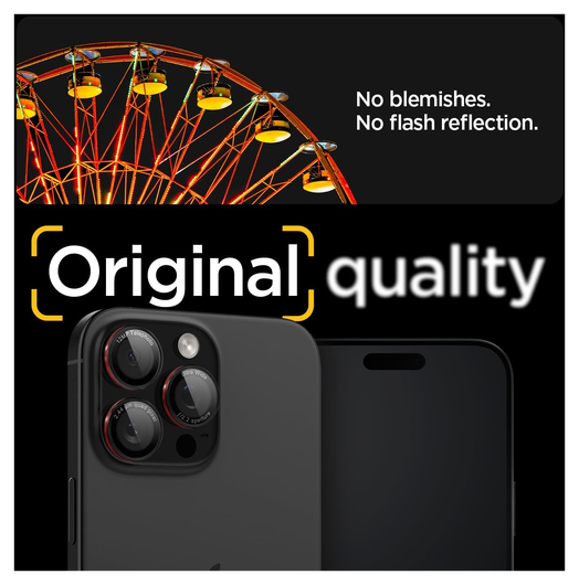 Spigen Optik Pro iPhone 16 Pro (Max)/15 Pro (Max) Camera Protector Rood 2-Pack afbeelding 6