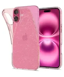 Spigen Liquid Crystal Apple iPhone 16 Hoesje Back Cover Glitter Roze afbeelding