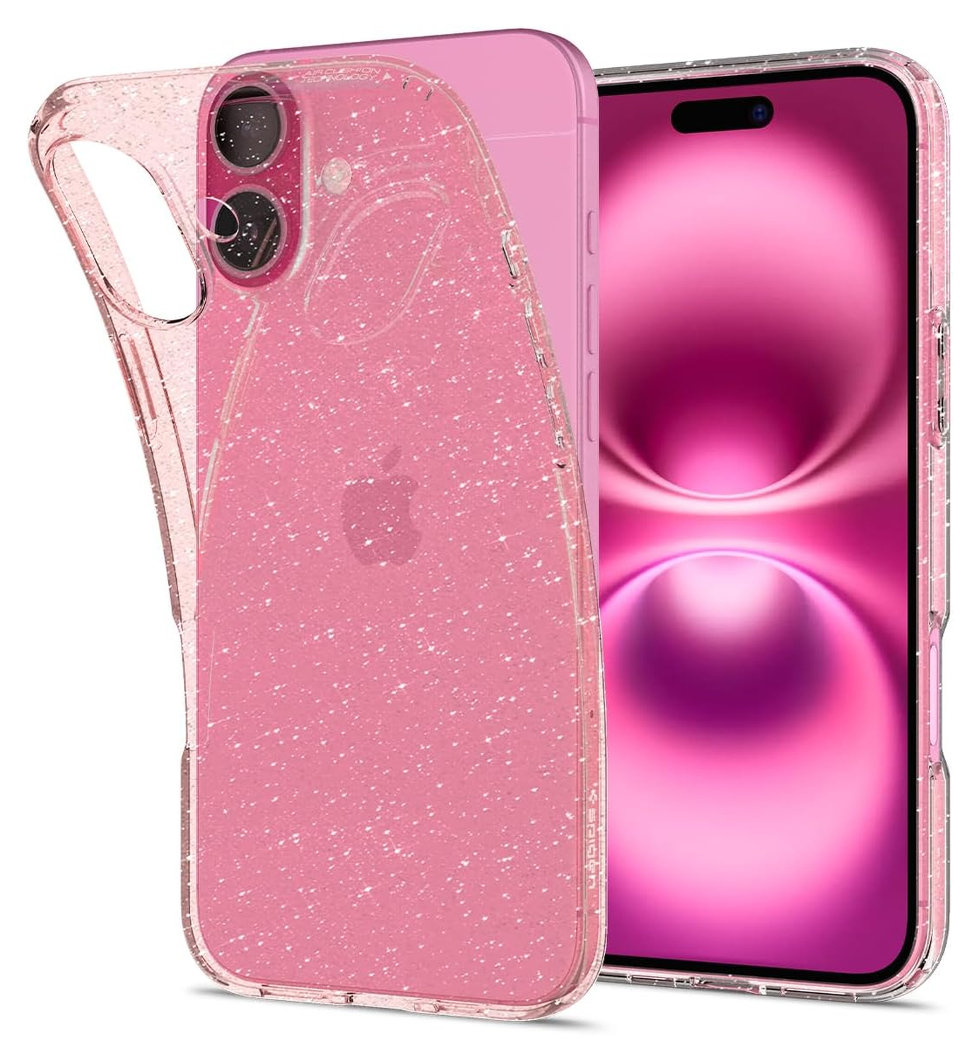 Spigen Liquid Crystal Apple iPhone 16 Hoesje Back Cover Glitter Roze afbeelding 1