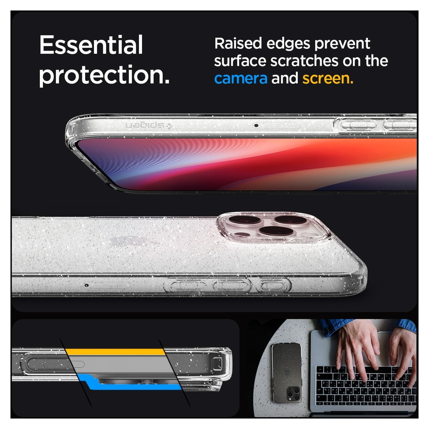 Spigen Liquid Crystal Apple iPhone 16 Pro Max Hoesje Back Cover Glitter afbeelding 5