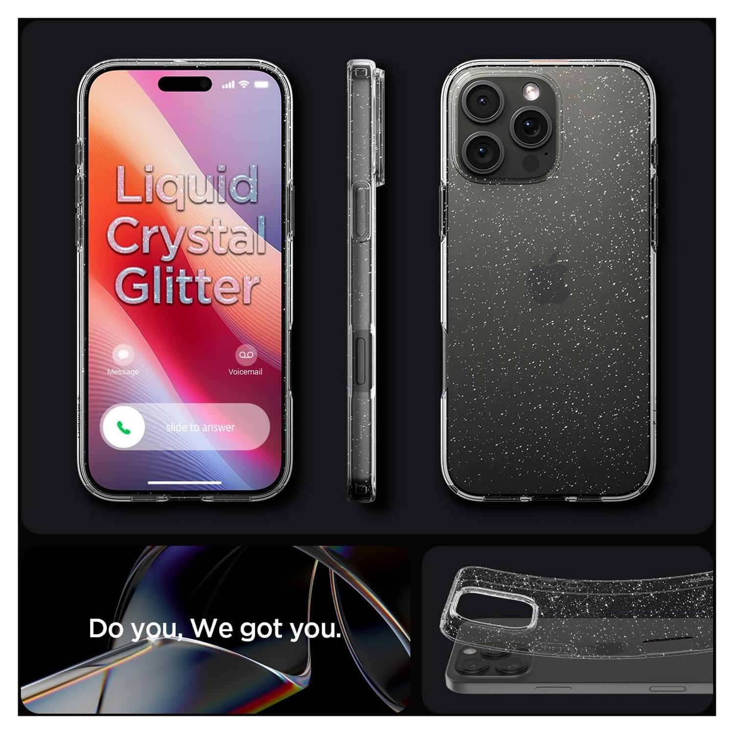 Spigen Liquid Crystal Apple iPhone 16 Pro Max Hoesje Back Cover Glitter afbeelding 7