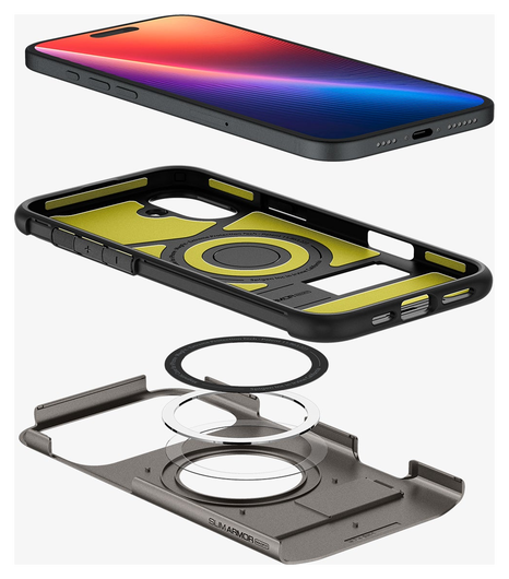 Spigen Slim Armor MagFit Apple iPhone 16 Plus Hoesje MagSafe Gunmetal afbeelding 10