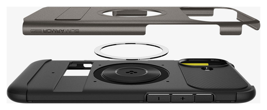 Spigen Slim Armor MagFit Apple iPhone 16 Plus Hoesje MagSafe Gunmetal afbeelding 12