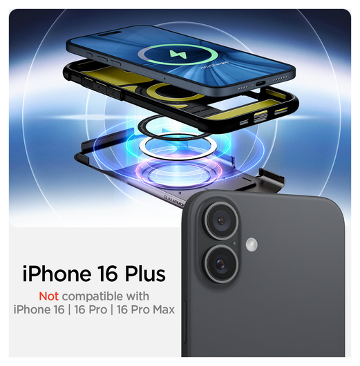 Spigen Slim Armor MagFit Apple iPhone 16 Plus Hoesje MagSafe Gunmetal afbeelding 8