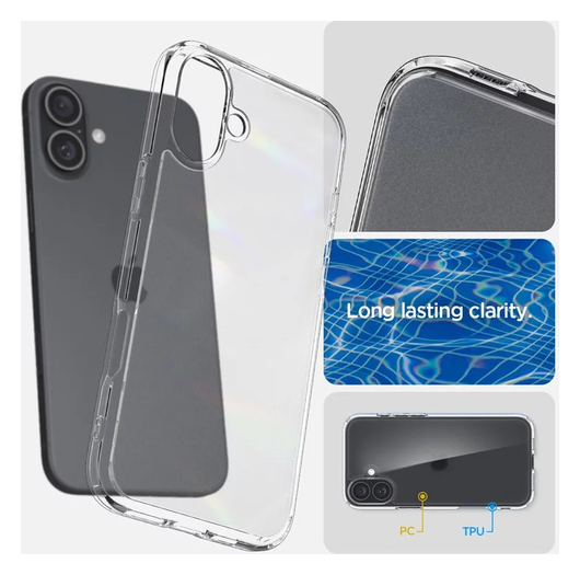 Spigen Ultra Hybrid Apple iPhone 16 Plus Hoesje Back Cover Frost Transparant afbeelding 3