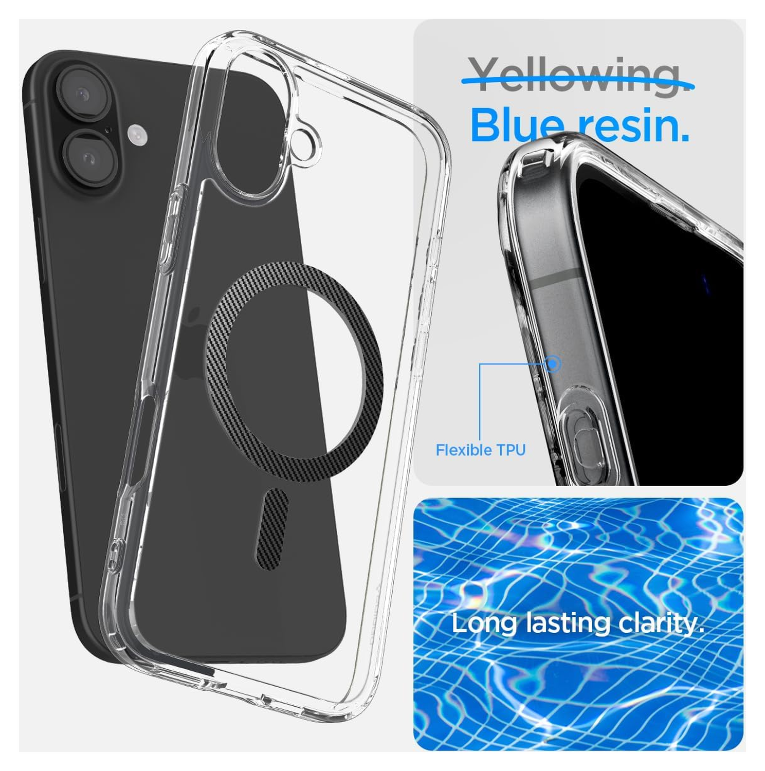 Spigen Ultra Hybrid MagFit Apple iPhone 16 Plus Hoesje MagSafe Carbon Fiber afbeelding 4