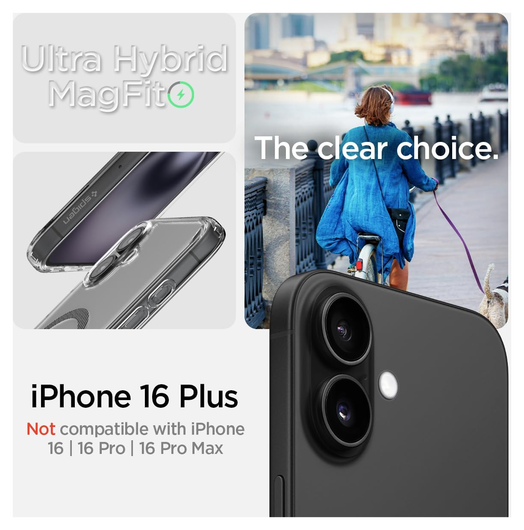 Spigen Ultra Hybrid MagFit Apple iPhone 16 Plus Hoesje MagSafe Carbon Fiber afbeelding 2