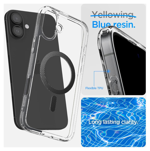 Spigen Ultra Hybrid MagFit Apple iPhone 16 Plus Hoesje MagSafe Carbon Fiber afbeelding 4