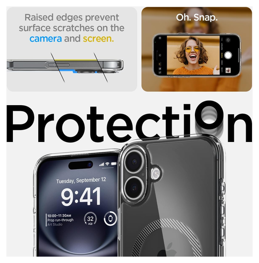 Spigen Ultra Hybrid MagFit Apple iPhone 16 Plus Hoesje MagSafe Carbon Fiber afbeelding 5