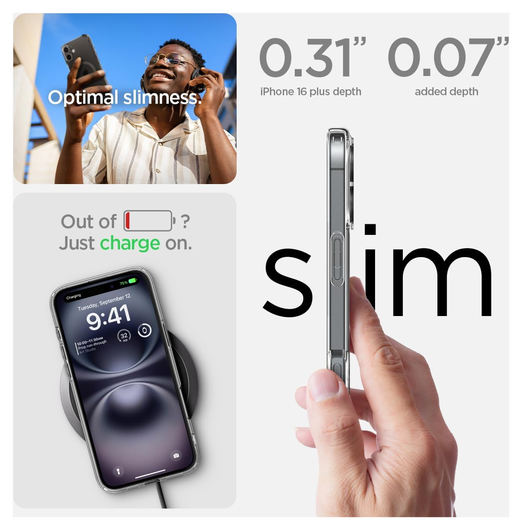 Spigen Ultra Hybrid MagFit Apple iPhone 16 Plus Hoesje MagSafe Carbon Fiber afbeelding 7