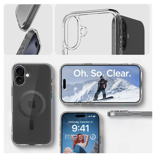 Spigen Ultra Hybrid MagFit Apple iPhone 16 Plus Hoesje MagSafe Carbon Fiber afbeelding 8
