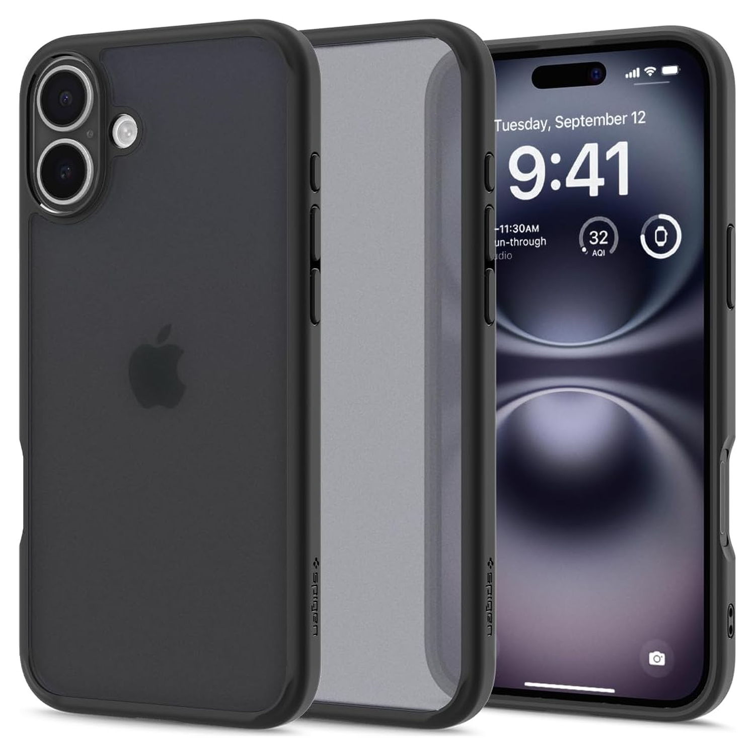 Spigen Ultra Hybrid Apple iPhone 16 Plus Hoesje Back Cover Frost Zwart afbeelding 1