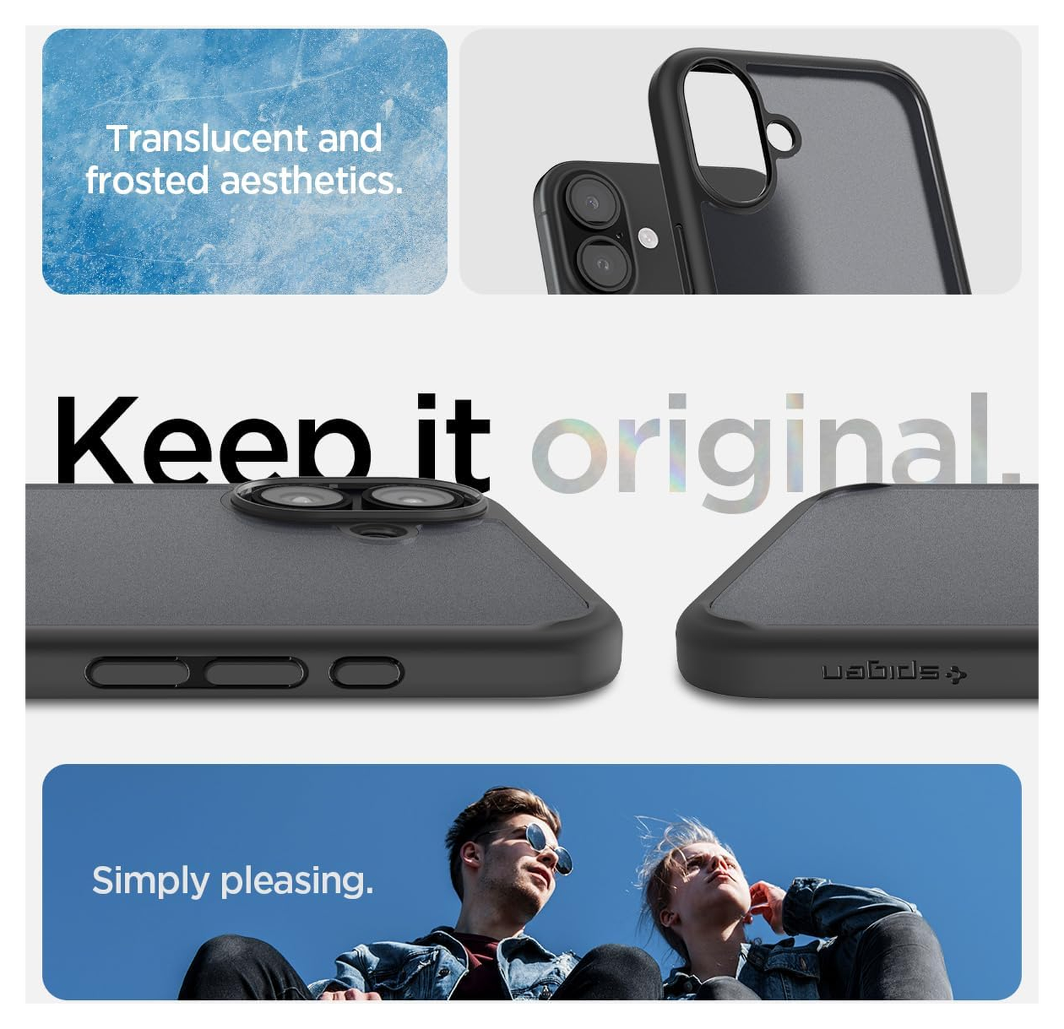Spigen Ultra Hybrid Apple iPhone 16 Plus Hoesje Back Cover Frost Zwart afbeelding 2