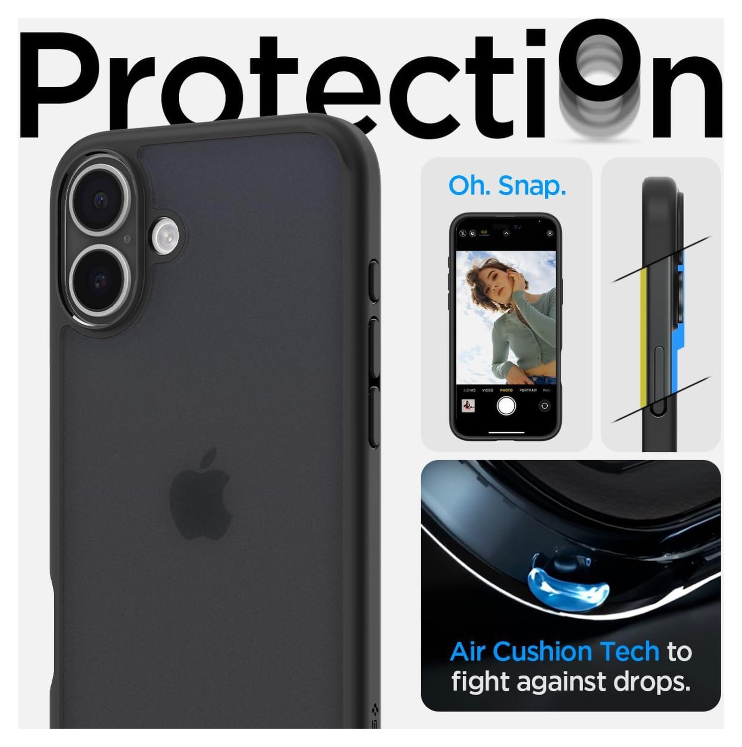 Spigen Ultra Hybrid Apple iPhone 16 Plus Hoesje Back Cover Frost Zwart afbeelding 4