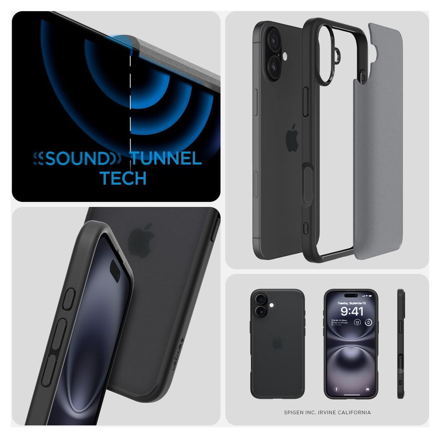 Spigen Ultra Hybrid Apple iPhone 16 Plus Hoesje Back Cover Frost Zwart afbeelding 6